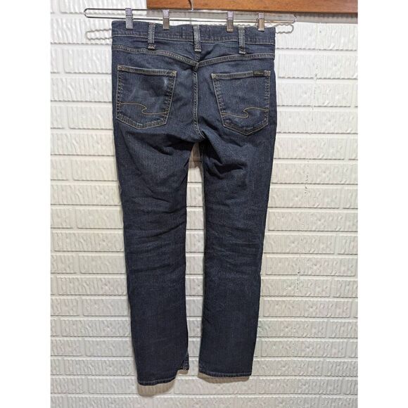 Silver Jeans Authentic Men's Blue Dark-Wash Mid-Rise Straight-Leg Jeans Size 32/ - Picture 4 of 8